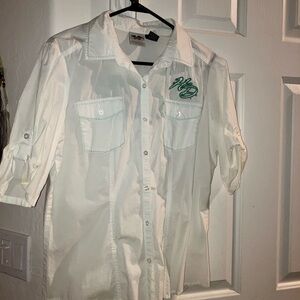 Harley-Davidson White 3/4 Sleeve Blouse